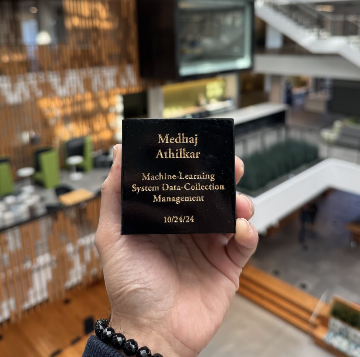 Patent cube awarded by Microsoft